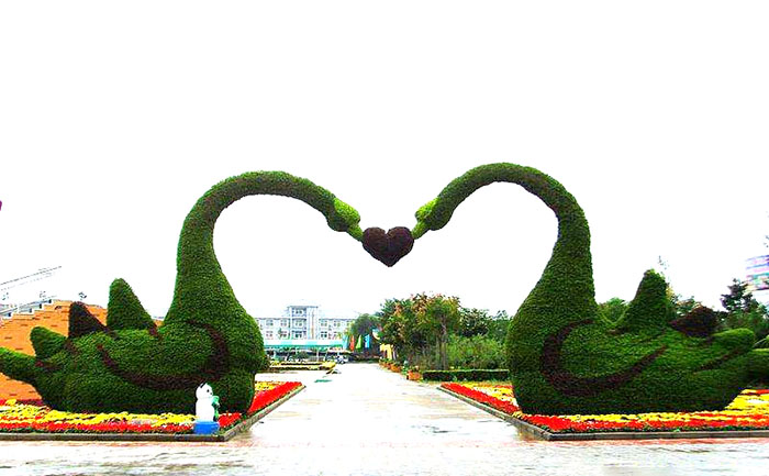 绿雕景观设计、七夕情人节爱情主题