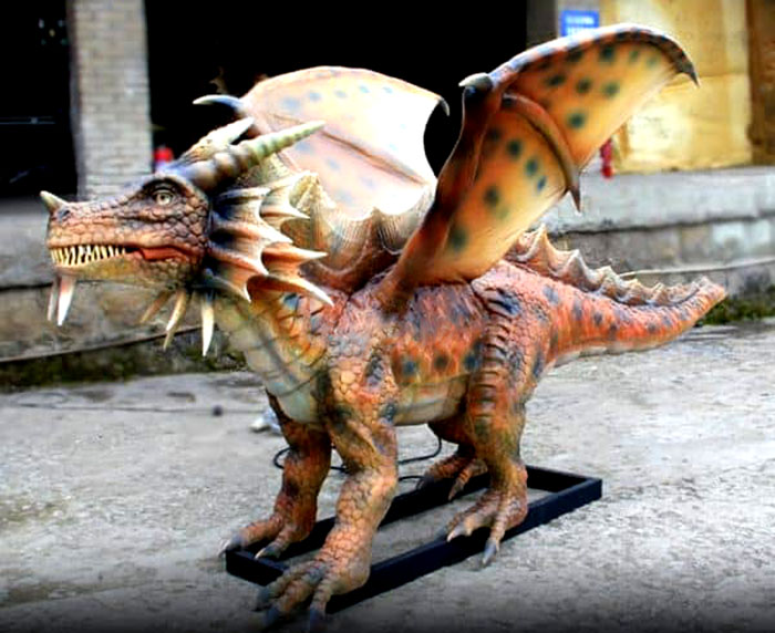 仿真西方龙模型、硅胶恐龙