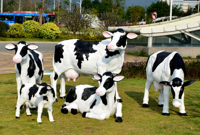 人文景观打造-玻璃钢奶牛